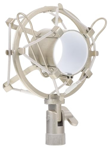BIUDECO White Metal Microphone Stand Adjustable Desktop Holder | Mic Stand with Boom Arm, Detachable Microphone Stand for Singing, Online Meeting, Audio Accessory