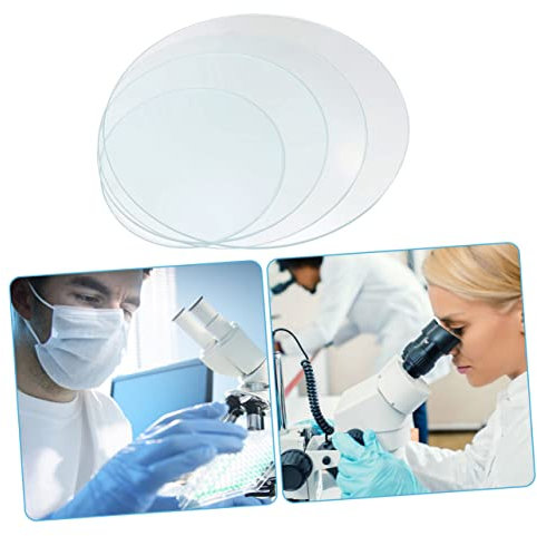 Veemoon 4pcs Thick Glass Watch Glass Lab Beaker Cover Evaporating Dish Covers Lab Glassware School Chemistry Accessory