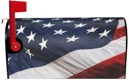 American Flag Print Personalized Mailbox Cover Magnetic Protector with Artistic Print Outdoor Mailboxes Decor