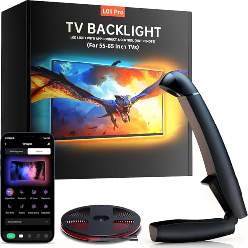 Gvyugke TV Hintergrundbeleuchtung, 3,5 Meter Sync TV Led Strip für 40-50 Zoll TVs und PC-Monitore