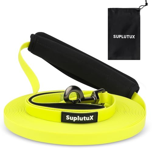 SuplutuX Schleppleine 10M für Hunde, Schleppleine mit Griffpolster, Wasserdicht Trainingsleine für Große bis Kleine Hunde, Robuste Hundeleine