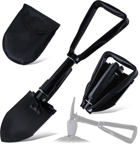 Mini Folding Gardening Shovels High Carbon Steel Portable Camping Shovel for Military Style Entrenching Tool,Camping,Hiking, Digging,Backpacking,Car Emergency Multi Tool