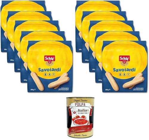 Paquete de 10 galletas sin gluten Savoiardi de 200 g Italian Gourmet Polpa 400gr