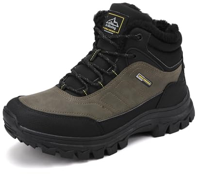 AX BOXING Stivali Neve Bambino Scarpe da Trekking Invernali Caldo Scarpe da Escursionismo Ragazzi Stivaletti Montagna Antiscivolo Verde 38