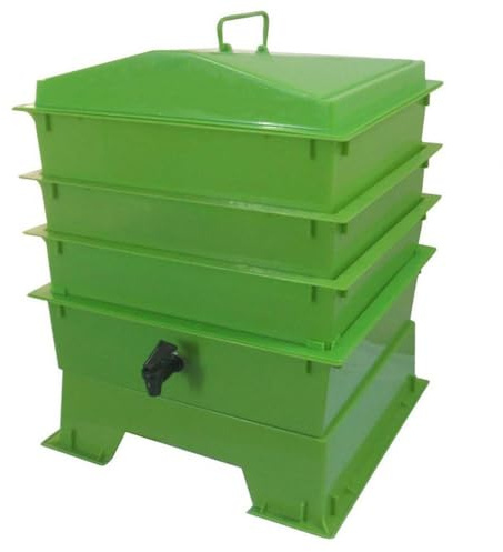 Wurmkomposter-Set – 50 l 5 Fächer, erweiterbare Wurmfarm für den Außenbereich zur Kompostierung von Lebensmittelabfällen – umweltfreundliches Recyclingsystem