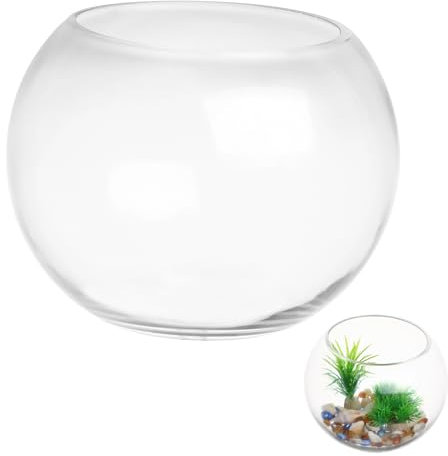 Luxshiny Kugelförmiges Glas-Aquarium Kleines Aquarium Für Schreibtisch Tisch-Aquarium Aus Glas Fischbecken Für Schreibtisch Runde Glas-aquarien Kleines Glasbecken
