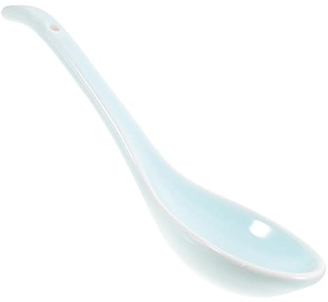 Alipis Ceramic Spoon Large Ceramic Soup Spoon for Home Restaurant Use Heavy Duty for Soup Serving and Food Preparation