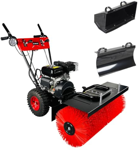 BRAST Kehrmaschine Benzin | Laubsammler Schneeschieber | 4,8kW(6,5PS) - 5,14kW(7PS) | viele Modelle | 80-100cm Arbeitsbreite | Elektrostart | Schnellwechsel-System | Schneeräumer | 3in1 Gerät