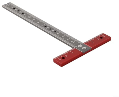 Eawfgtuw T-Shaped Square Ruler Aluminum Alloy 90 Degree Angle Measuring Tool for Carpentry Woodworking Woodworking Positioning Tool Right Angle Measuring Guide