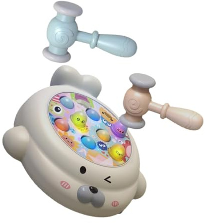 Gogogmee Jouet Éducatif à Marteler Taupe pour Bébé 1-3 Ans, 2 Marteaux Inclus, Plastique Sécurisé, Développement Motricité Fine, Jeu D’éveil Amusant pour Tout-Petits