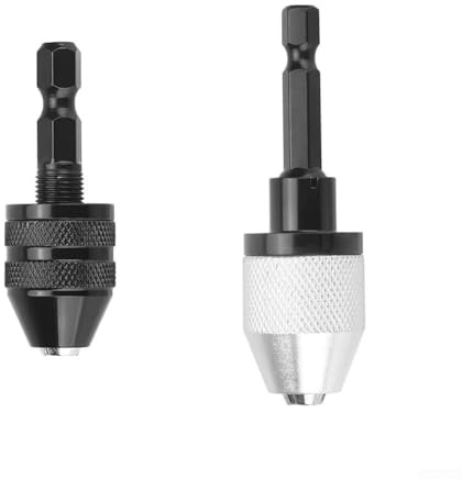 UrbanHui Keyless Drill Chuck Conversion Tool 2pcs,Hex Shank Keyless Drill Chuck Set,1/4 Inch Hex Shank Drill Adapter Quick Change Converter Screwdriver