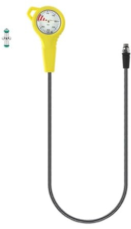 Opatiny Manometro per immersioni subacquee con tubo intrecciato in fibra di carbonio 716-20UNF, quadrante luminoso, pressione massima 300 bar, lunghezza 65 cm