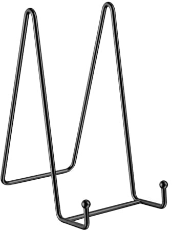 Plomveriq 6 Inch Plate Stands for Display, Black Iron Easel Plate Holder, Easel Display Stand for Photos, Decorative Items, and Plates