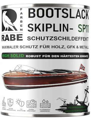 RABE Bootslack Seidenmatt Skiplin SP11 High Solid 1K Yachtlack für Holz Metall GFK Boot Versiegelung Farbe (1, Farblos, 500ml.)