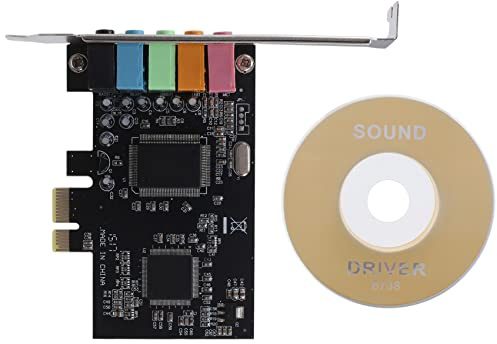 Quzenn Carte Son Interne 5.1 Convient pour 10 avec Support à Profil Bas, Carte Son PCI-E StéRéO 3D, Puce CMI8738 32/64 Bits PCI