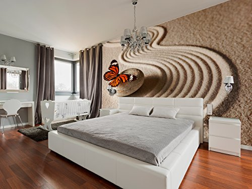 Oedim Fotomural Vinilo Pared Jardin Zen Arena Mariposa 200x150cm | Fotomurales Pared | Fotomural Decorativo | Vinilo Decorativo | Decoración de comedores, Salones | Diseño Elegante