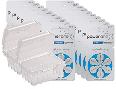 wns-emg-world Big Box Pack Powerone Typ 675 Hörgerätebatterie Zinc Air PR44 ZL1, 120 Stück