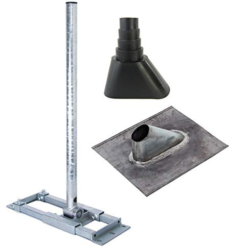 Premium X Deluxe X90-48 Dachsparrenhalter 90cm SAT Mast Sparren-Halterung Dach-Abdeckung Blei-Ziegel Manschette schwarz