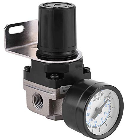 Pneumatic Air Pressure Regulator, Adjustable Air Pressure Compressor Control Valve Gauge G1/4 Connection