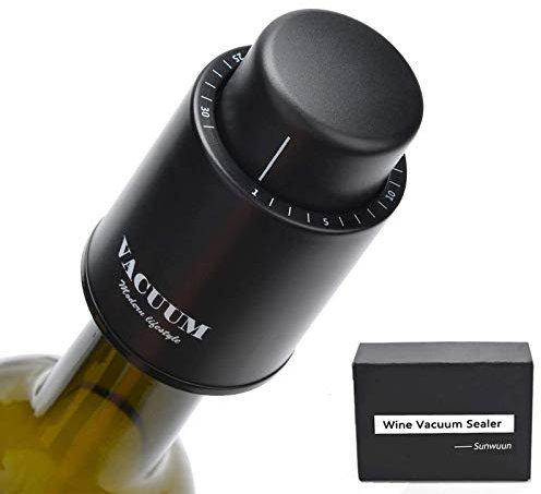 Sunwuun 2 Pezzi Tappo Vino Sottovuoto, Tappi di Tappi Bottiglie Sottovuoto, Conservatori di Vino Riutilizzabili, Tappi per Vino Keep Fresh, i Migliori Natale Regali per Gli Amanti del Vino