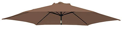 Green Bay 3m/8 Arms Replacement Parasol Garden Patio Umbrella Fabric Canopy Cover (Coffee)