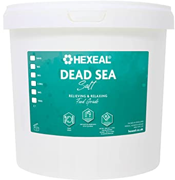 Hexeal Dead Sea Salt 2.5kg Bucket – 100% Natural, Coarse, Food Grade Salt | Suitable for Seasoning, Bathing, Beauty and Cosmetic Applications. Versatile Coarse Salt for Everyday Use