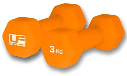ND Sports Urban Fitness Hanteln mit Neoprenüberzug, sechseckig, 2 x 3 kg, Orange