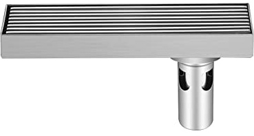 Edelstahl Duschrinne 200-1200mm Bodenablauf Duschablauf sehr flach Rechteck Ablauf für Badezimmer Abflussrinne Self Haus- Und Hofablauf Verstopfungsschutz (40cm)
