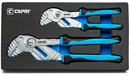 Capri Tools 17,8 cm und 25,4 cm. Zangenschlüssel-Set, parallele glatte Backen mit weichem Griff, rutschfester Griff