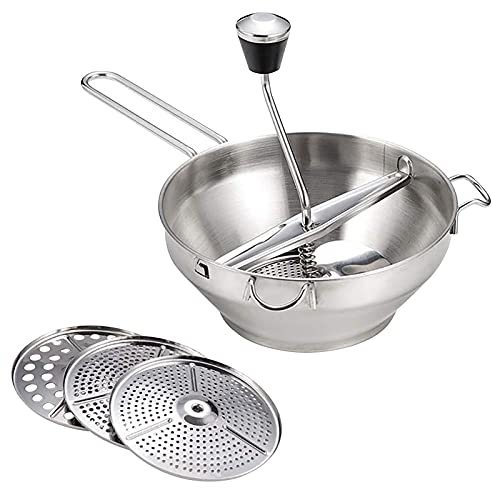 Jam Machine Food Mill Strainer Stainless Steel Sieve Grater Strainer Stainless Steel Jam Machine Manual Food Mill Rotation For Sauce Puree Jams