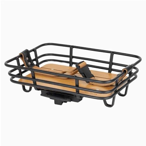 Atran Velo Epic Retro AVS Panier de Roue Avant Adulte Unisexe, Noir, Marron, 26.5 x 36.5 x 7 cm