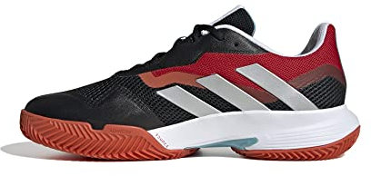 Adidas Herren CourtJam Control Clay Tennis Shoes, Core Black/Cloud White/Scarlet, 45 1/3 EU
