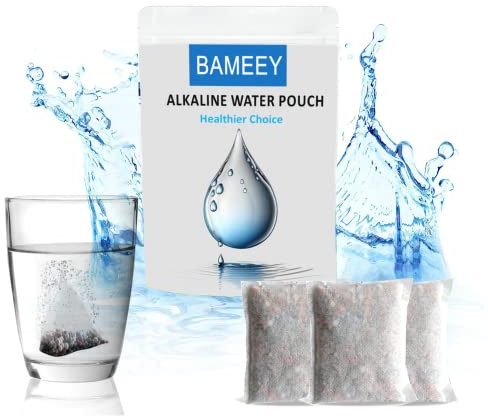 Sacchetto per filtro dell'acqua alcalina, pH bilanciato e ionizzato in movimento, portatile, ideale per escursioni, campeggio e viaggi, sistema di filtraggio dell'acqua per bottiglie, brocche e