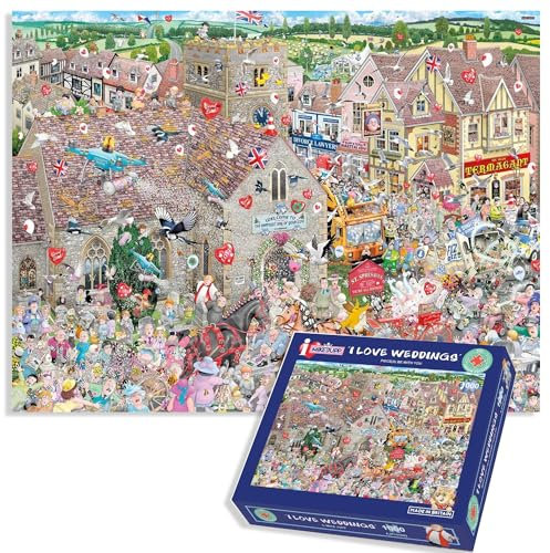 Mike Jupp Jigsaw Puzzles - I Love Weddings - 1000 Piece Jigsaw Puzzle For Adults | Made In Britain | 66cm X 50cm
