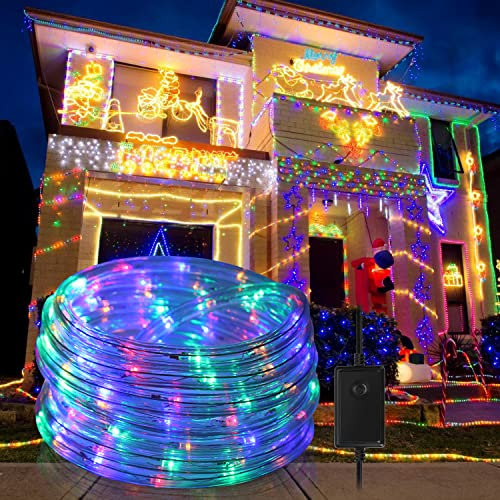Ansobea Tubo luminoso per esterni, 30 metri, 720 LED, tubo luminoso esterno interno 8 modalità, tubo luminoso per Natale, feste, impermeabile