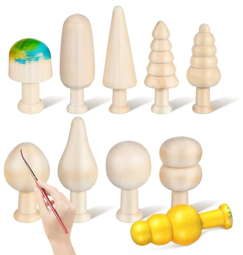 NUOBESTY 20 Stück Spielzeug Unfertiger Holzbaum Leerer Holzbaum Weihnachtsbaum Basteln Diy Graffiti-Malerei Kleiner Baum Aus Holz Tischdekoration Tortendeko Einschulung