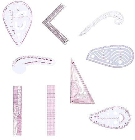 Französisches Kurvenlineal für die Schneiderei, Nählineal, Messwerkzeuge, DIY-Kleidungslineal-Set für die Schneiderei, Musterdesign, Zeichnungsvorlage für die Schneiderei, Mehrzweck-Schneidlineal