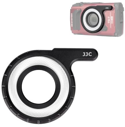 JJC Macro LED Light Guide Ring for Olympus Tough TG-7 TG-6 TG-5 TG-4 TG-3 TG-2 TG-1 TG7 TG6 TG5 Cameras, TG Series Camera Dedicated LED Ring Lighting Macro Photography Accessory