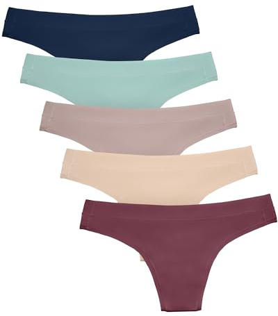 Kindred Bravely Postpartum Thong Panty, Comfortable Sustainable Maternity Underwear, 5 Pack (Assorted, Medium/Large)