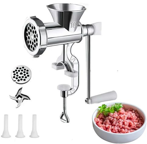 Tritacarne a Manovella con Morsetto da Tavolo, Tritacarne a Manovella Tritacarne per Salsicce Tritacarne, Ideale per Cucina Domestica Ristorante Macelleria M