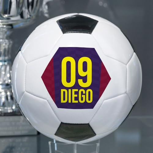 Wanapix | Balón de Fútbol Personalizado con Nombre y Número | Pelota de Fútbol Personalizable | Dorsal y Texto | Basic | Azulgrana