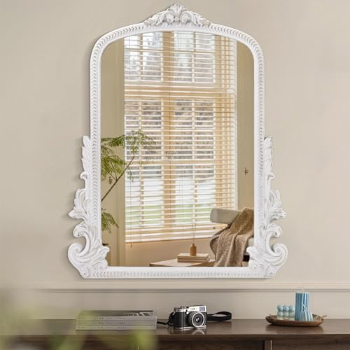 Specchio antico Arendahl da parete ornato ad arco barocco specchio vintage in legno per arredamento camera da letto, soggiorno, ingresso, bagno, caminetto