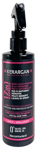 Kerargan - Lozione Tonica alla Cheratina per Capelli Brillanti e Fortificati - Idratante, Districante, Termoprotettore - Anti-Crespo e Volume - Senza Solfati, OGM né Oli Minerali - 250ml