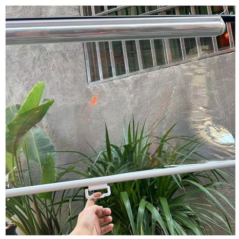 Outdoor Clear PVC Roller Blinds for Gazebo Balcony Kitchen Weatherproof Anti dust Waterproof Cordless Roll up Shades with Spring System 43.3x49.2in