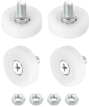 QUARKZMAN Ruote per Cassetti in Nylon 25mm con Dadi Guide Scorrevoli 4Pz | Ruote di Ricambio per Pulegge, Cassetti Armadi Cuscinetto, per Parti Mobili Armadio