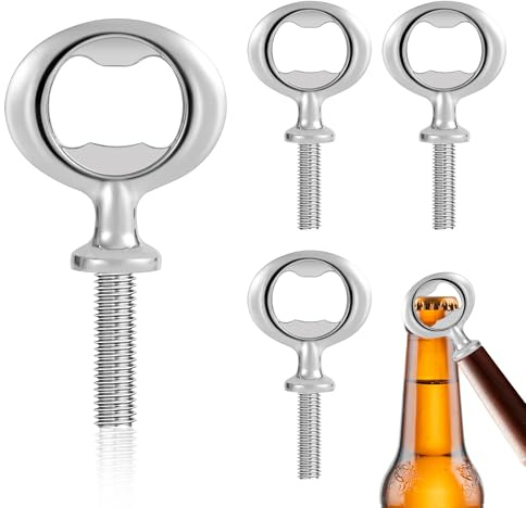 4 Stück Flaschenöffner Rohlinge Metall Gewinde Bieröffner, Zinklegierung | Einsätze Kits Bierflaschenöffner,Flaschenöffner Rohling Holz Kronkorkenöffner Bierkorkenzieher für Startseite Kneipe Outdoor