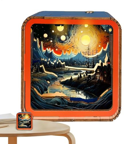 Luz Nocturna de Rompecabezas de Madera,Luz Nocturna de Rompecabezas,Rompecabezas de Madera inalámbricos Luz Nocturna LED - Rompecabezas de Madera con luz Nocturna, Juguete, decoración de Escritorio