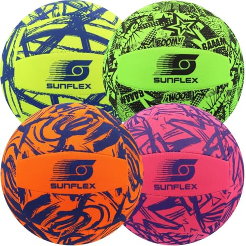 Sunflex® Neopren Zubehör Beach- und Funball Funky Größe 3 | Volleyball & Strandball weich & leicht für den Strand & das Wasser | Spielball extrem robust & für Jede Altersgruppe
