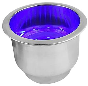 CAXUSD Portabicchieri Per Auto in Acciaio 304 Luce Blu, Supporto Per Borraccia Antiruggine e Anticorrosione, Set Da 2 Pezzi Per Barche, Camper, Roulotte e Motorhome