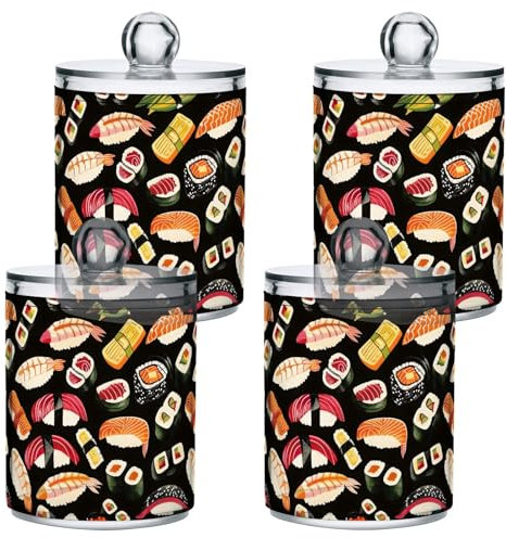 GAIREG Runde Sushi-Spender aus Baumwolle, Apothekergläser, Badezimmer, Kosmetik-Organizer, 4 Stück